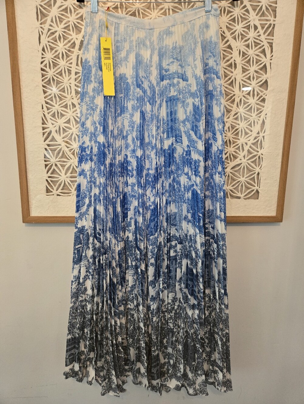 Catherine Malandrino Blue Pleated Maxi Skirt NWT Size 6 Ombre - Picture 1 of 13